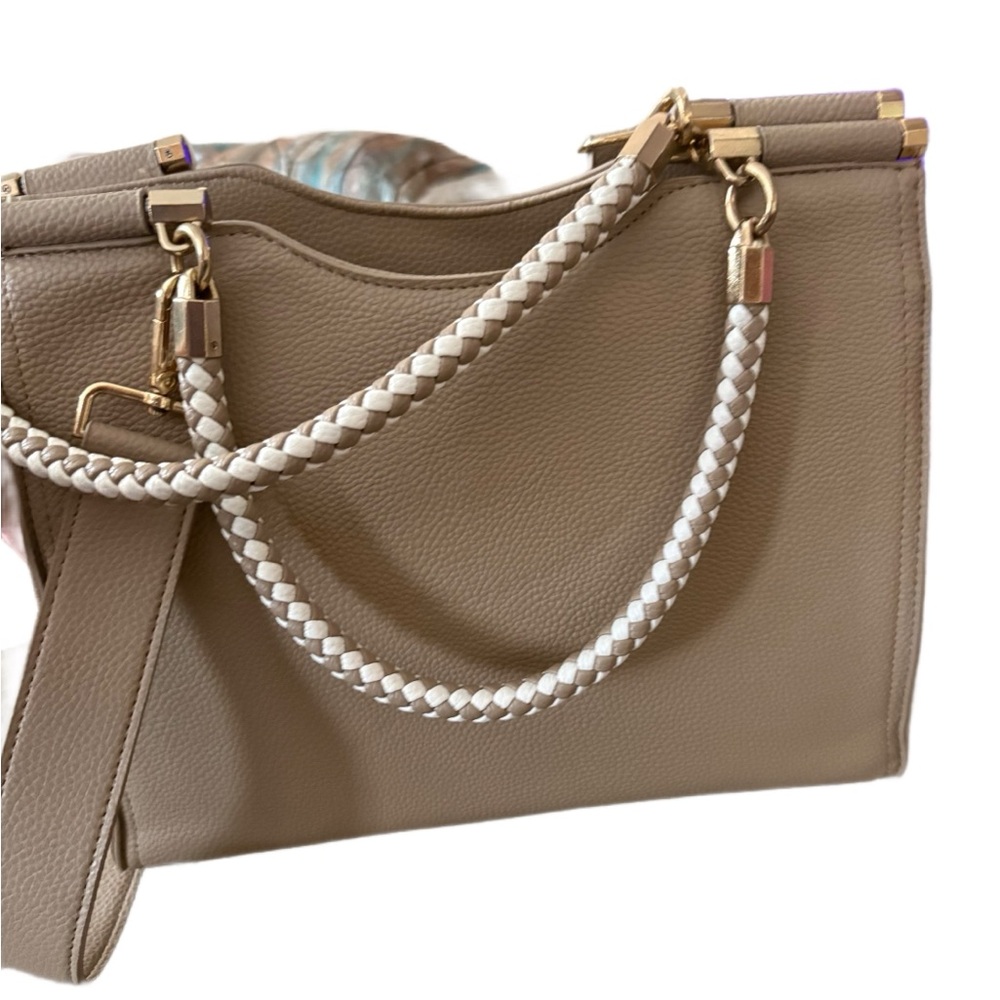 Bebe Taupe Shoulder Bag with Gold Details - Picture 3 of 4